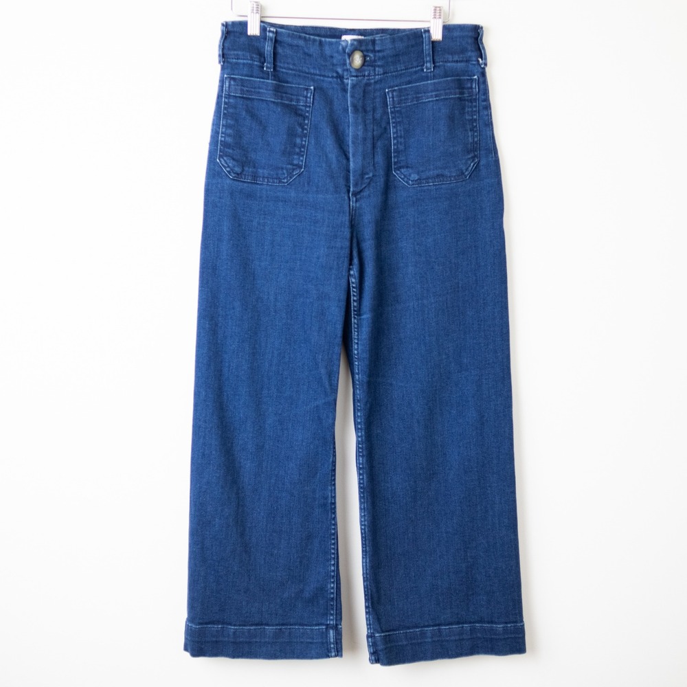 Maeve by Anthropologie Colette Wide Leg Jeans Womens 29 Blue Dark Wash Boho